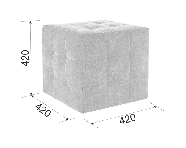 Пуф Рубик 2 галька велюр