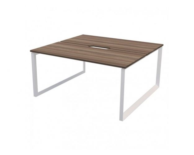 Бенч двойной на 2 рабочих места на металлокаркасе НТМП.О.Б2-160 Дуб сафари/Белый