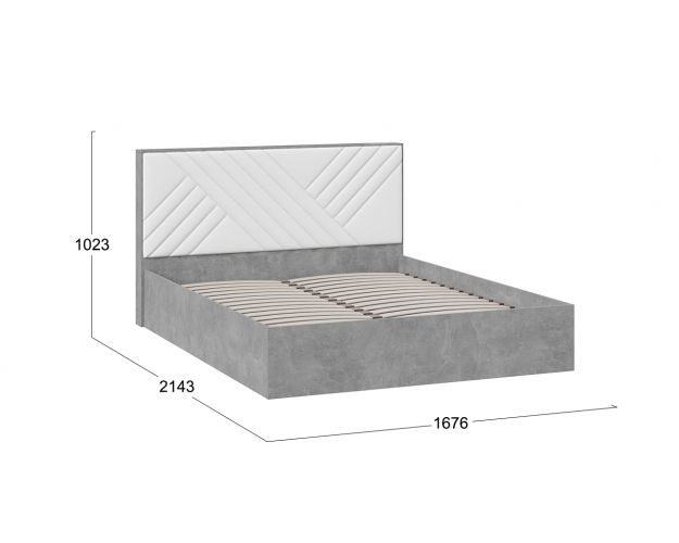 Кровать без ПМ «Хилтон» Тип 1 Ателье светлый/Белый