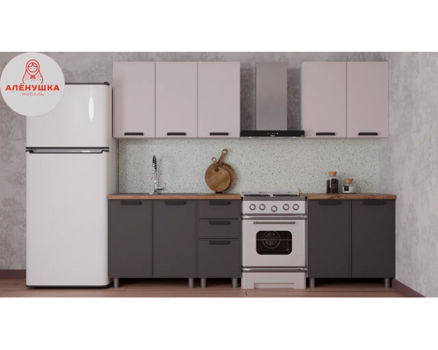 Кухонный гарнитур Магнолия 2.0 кашемир / сталь