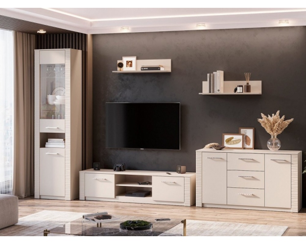 Тумба для телевидеоаппаратуры 1300 Калипсо меланж