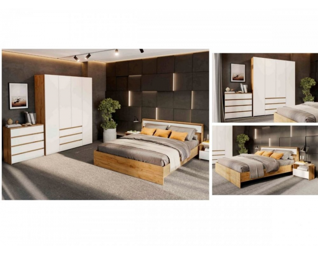 Спальный гарнитур Некст 1 дуб золотой / белый